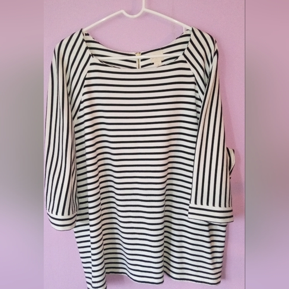 Chicos Women’s Striped Short Sleeve Sweater Shirt Size 4 (2x) - Picture 1 of 7